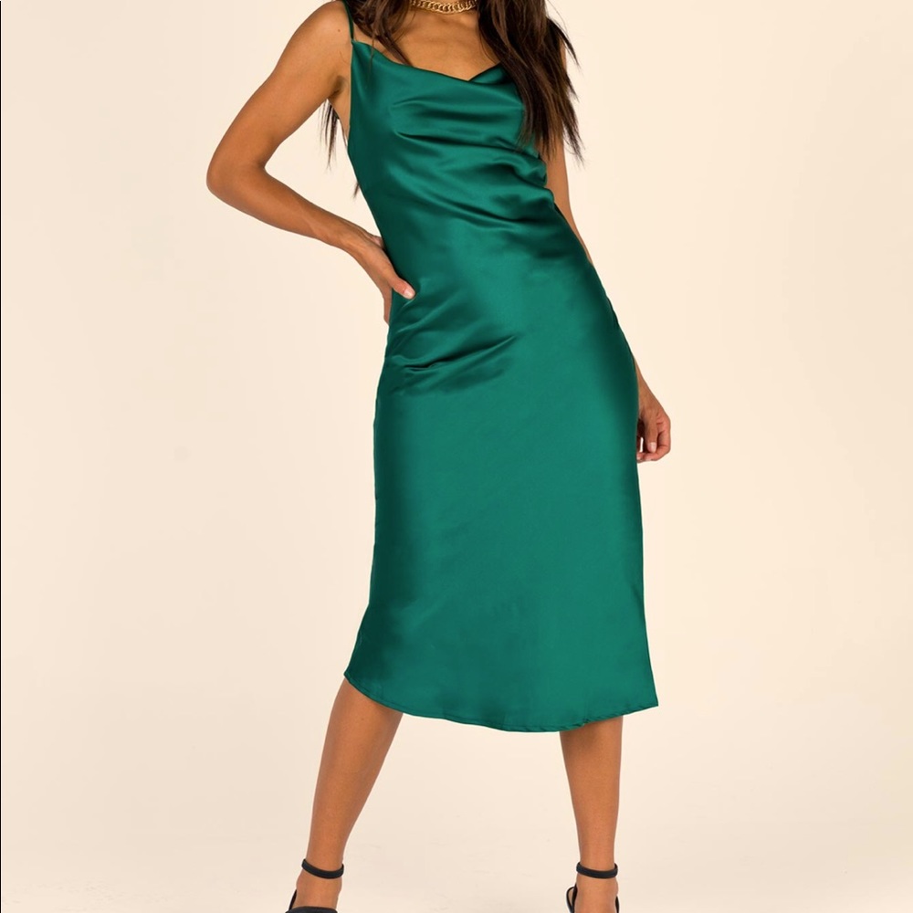 BETTA VANORE MIDI DRESS FOREST GREEN